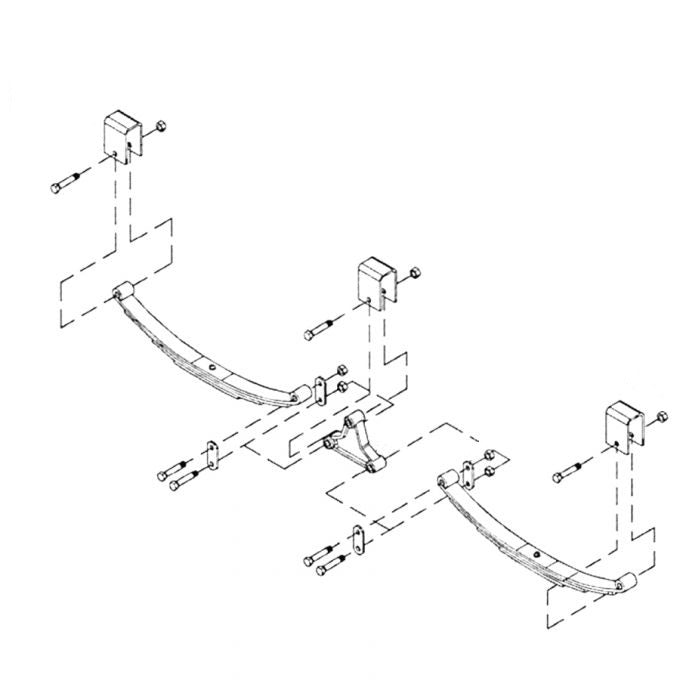 Ensemble de 2 essieux 3500Lbs droit complet avec kit d'installation