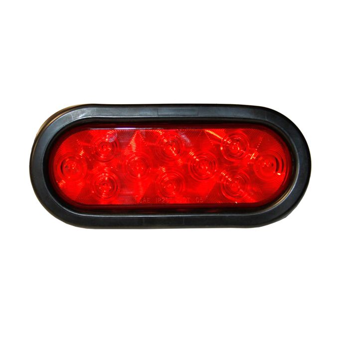 LUMIERE DE POSITION LED 6 1/2'' X 2 1/4'' ROUGE 10 DIODES DROIT